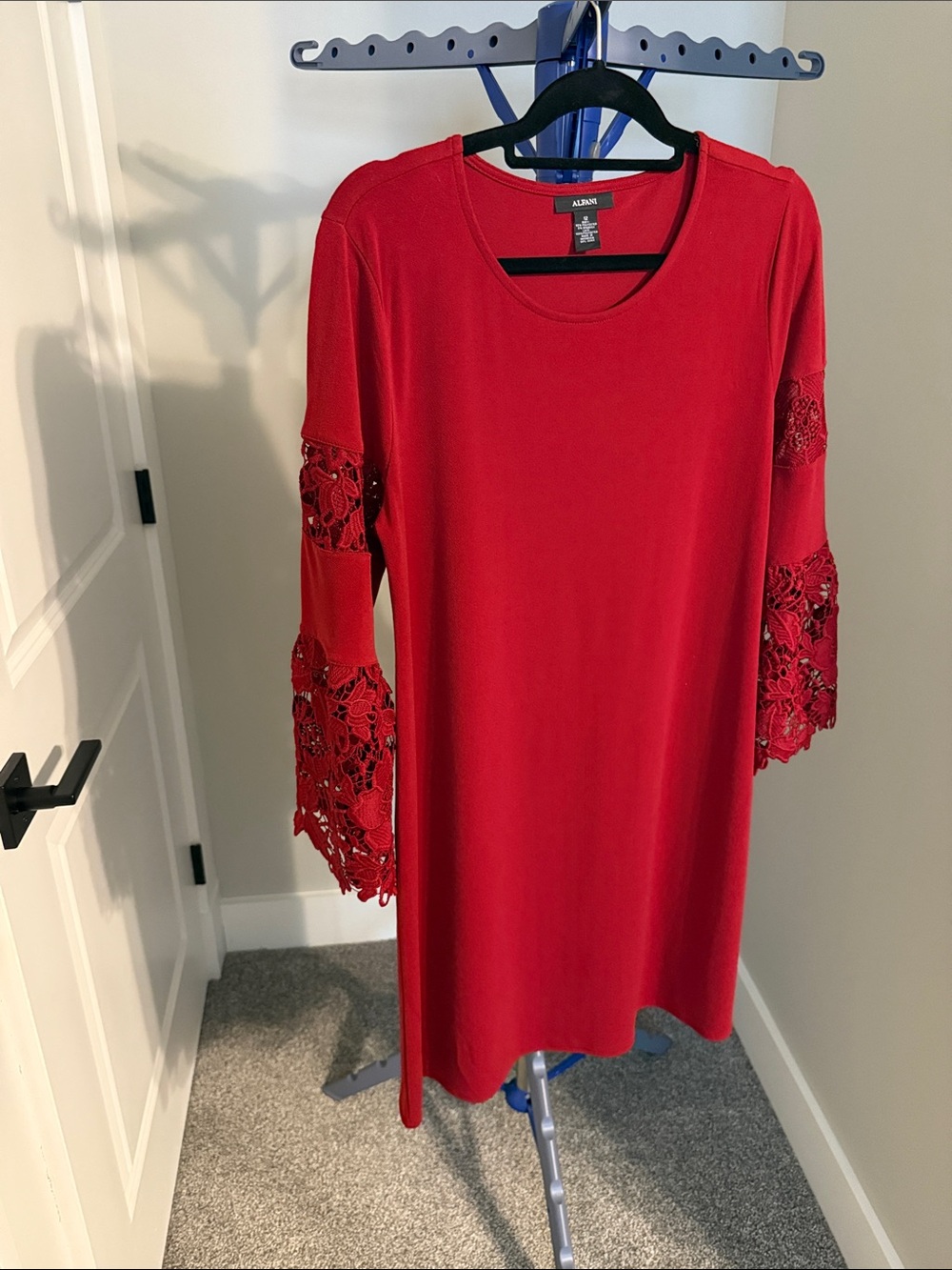 Alfani Red Lace Bell-Sleeve dress